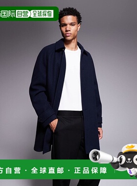 香港直邮ASOS 男士 look 设计羊毛大衣(海军蓝) blue蓝色 舒适时