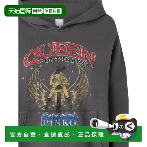 1h可退 欧洲直邮PINKO 女士卫衣 104623A2DBI63 SS2025 灰色 连帽