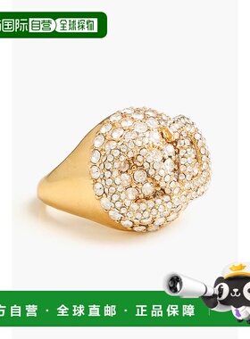 香港直邮valentino 华伦天奴 女士 VLOGO 18克拉镀金水晶戒指 W2J