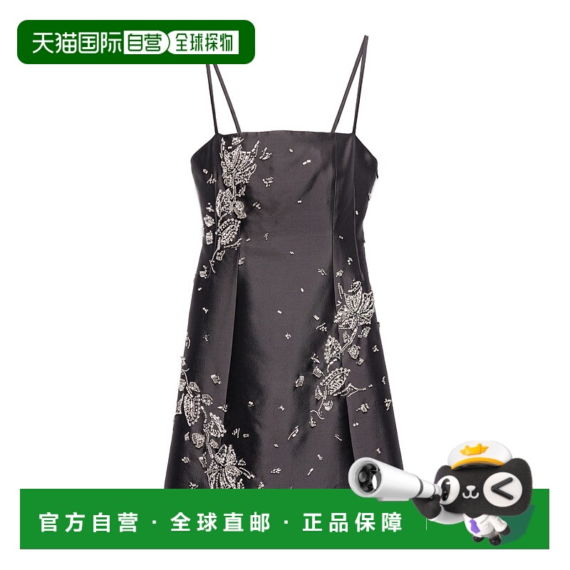 香港直邮Prada 刺绣丝绸和羊毛迷你连衣裙 P3Q48R178VSOOO真丝
