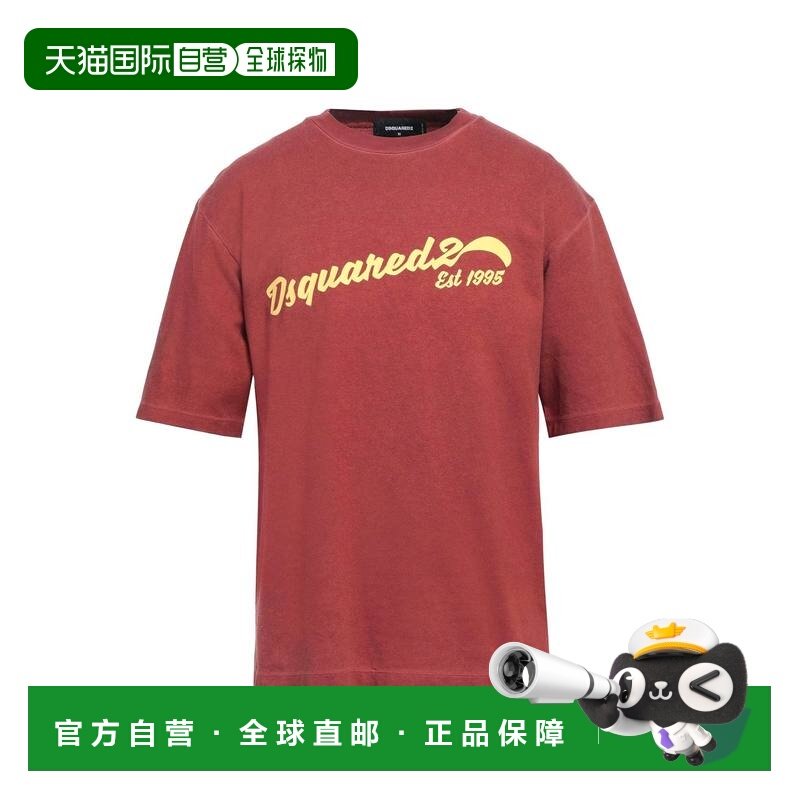 香港直邮Dsquared2 二次方 男士 T恤 brown棕色 舒适时尚