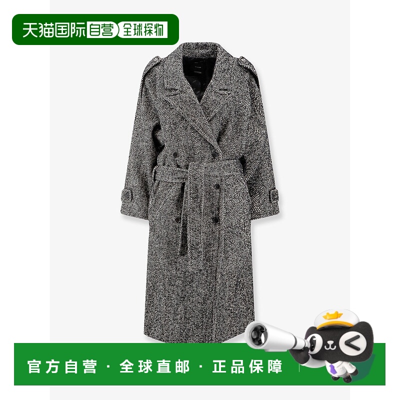 香港直邮Pinko 品高 女士 Carrube cloth 波浪纹大衣 105562A2SE