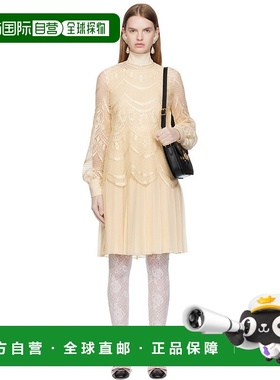 香港直邮Valentino 华伦天奴 女士 米色叠层连衣裙 7B3VAFS593M