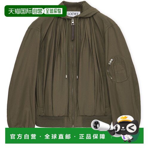 自营欧洲直邮LOEWE罗意威 女士卡其绿色棉质聚酰胺支付后1h可退