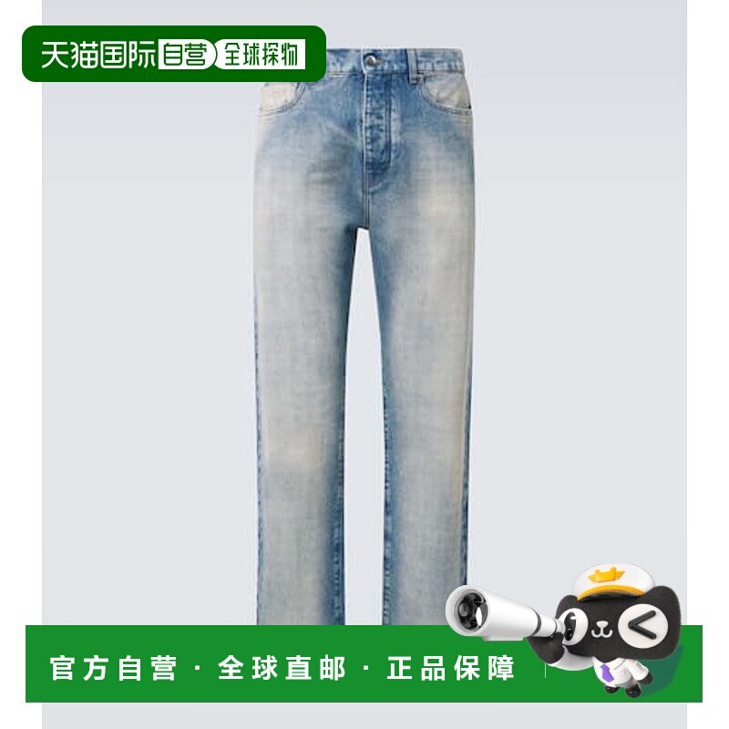 香港直邮AMIRI 男士 Ma Quad 翻边直筒牛仔裤 blue蓝色 舒适时尚