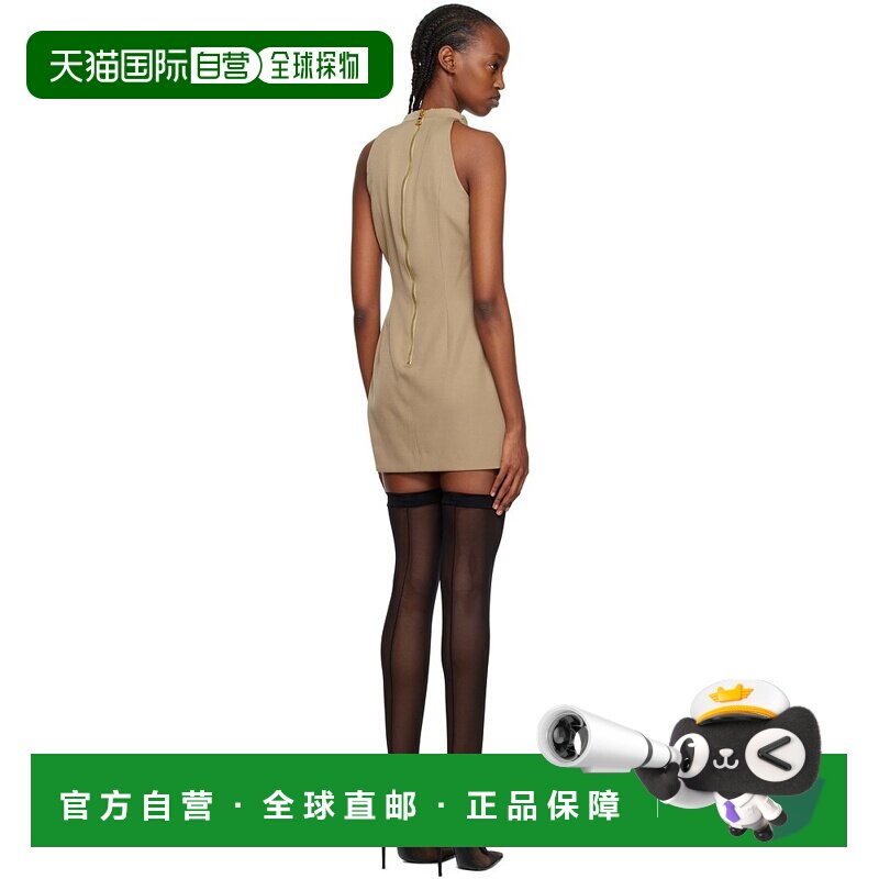 香港直邮Balmain 垂坠迷你羊毛连衣裙 AF1R3161WB05包臀裙