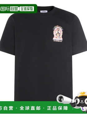 香港直邮Casablanca 男士 黑色棉质T恤 MSP26JTS00117