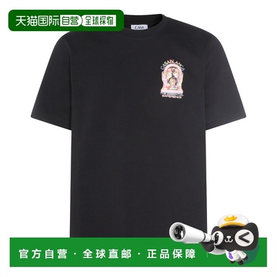 香港直邮Casablanca 男士 黑色棉质T恤 MSP26JTS00117