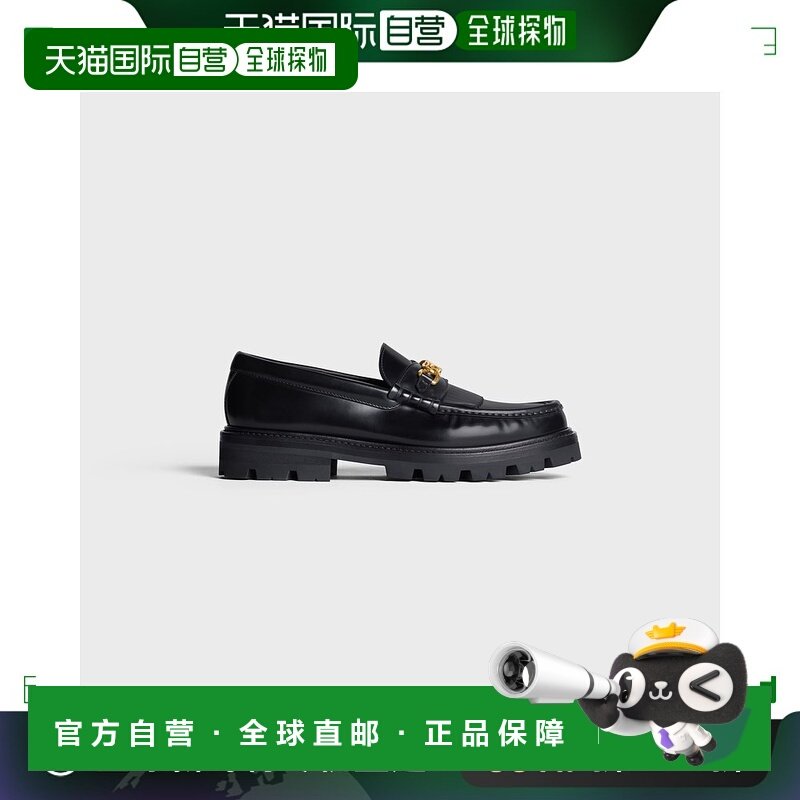 欧洲直邮celine思琳MARGARET抛光牛皮革乐福鞋厚底皮鞋