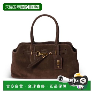 香港直邮Miu Miu 缪缪 女士 Aventure 绒面革手提包 5BG3102CSS