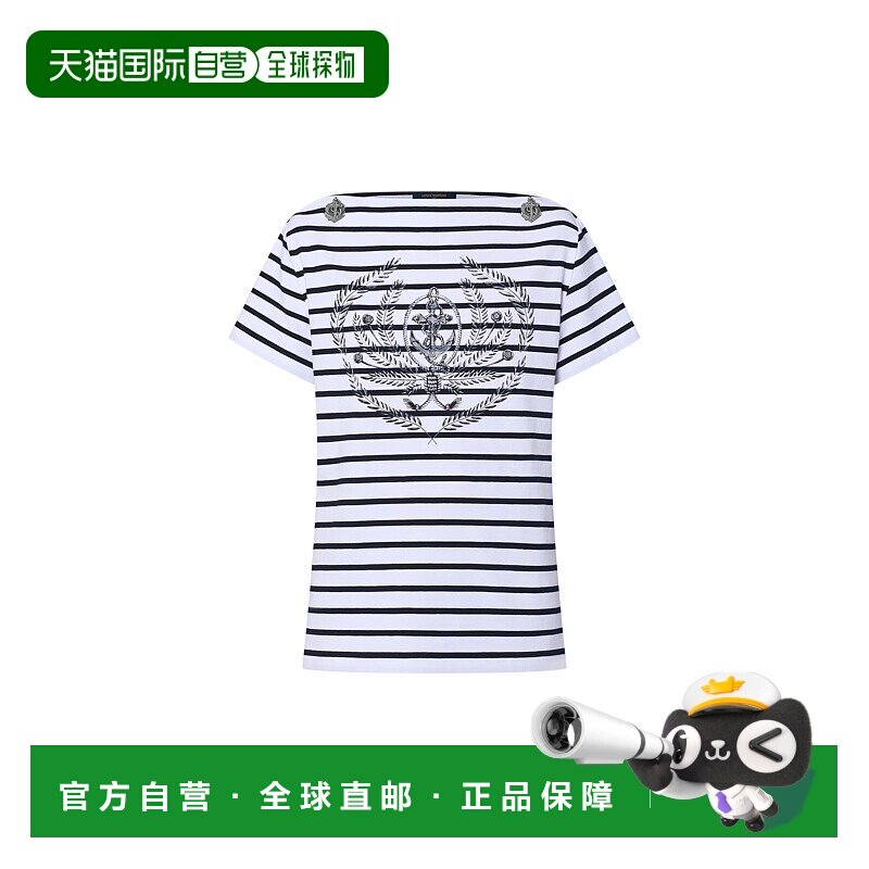 1h可退 欧洲直邮LOUIS VUITTON/路易威登 船锚图案条纹T恤针织