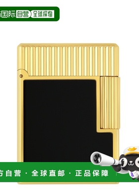 自营欧洲直邮Dupont ligne 1黑色/金色黄铜漆面打火机都彭