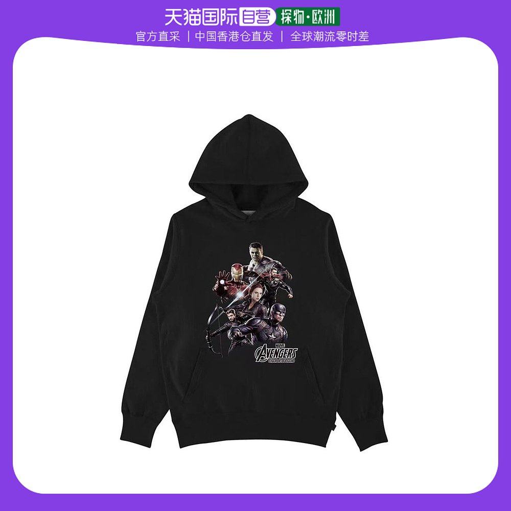 香港直邮charlie luciano   男士复仇者联盟logo黑帽衫 854322h59