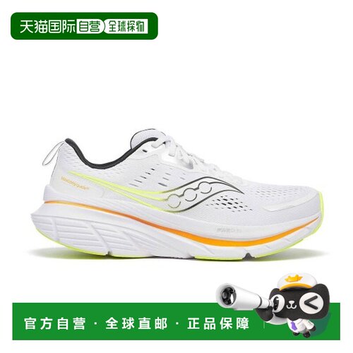 自营欧洲直邮SAUCONY Guide 18男士白色/果皮橙PWRRUN跑步鞋