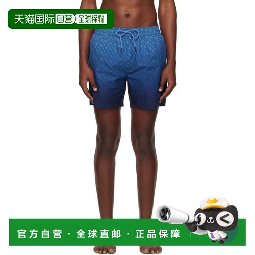 香港直邮BOSS 波士 男士 蓝色徽标贴饰泳裤 50534【付后1h可退】