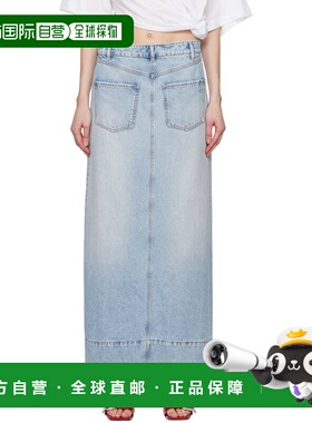 1h可退 香港直邮Sportmax 斯宝麦斯 女士 蓝色褪色牛仔半身裙 241