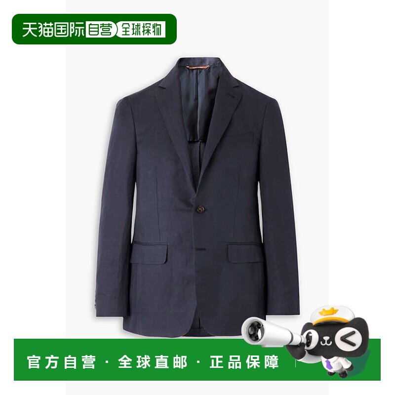 香港直邮Canali 康钠丽 男士 修身亚麻真丝混纺西装外套 E23270AX