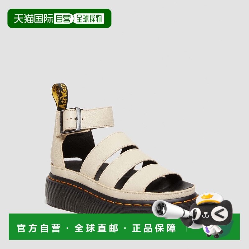 自营欧洲直邮DrMartens马丁大夫 Clarissa II女士白色厚底皮革凉