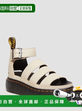 自营欧洲直邮DrMartens马丁大夫 Clarissa II女士白色厚底皮革凉