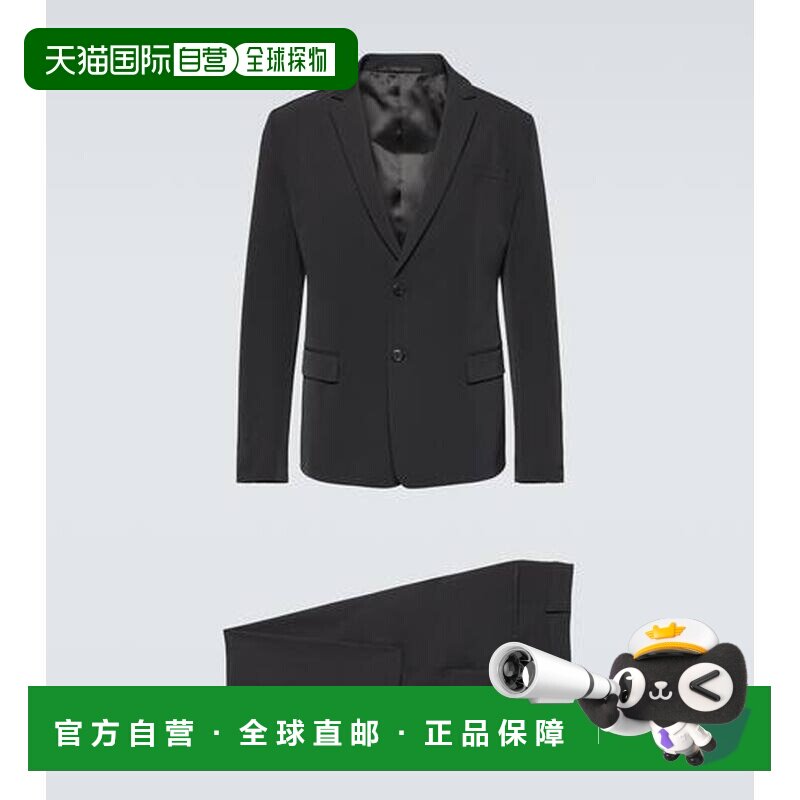 1h可退 香港直邮Prada 普拉达 男士 单排扣套装 black黑色 舒适时