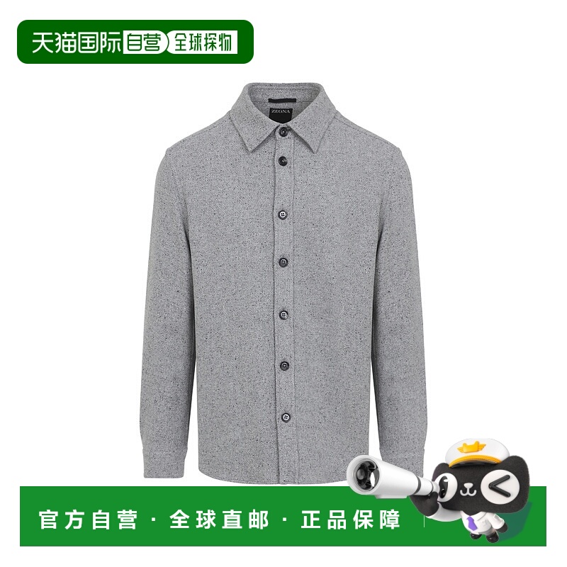 1h可退 香港直邮Zegna 杰尼亚 男士 羊绒真丝衬衫式衬衫 UGV10A2S