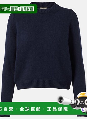 香港直邮KHAITE 女士 Leta 羊绒毛衣 blue蓝色 舒适时尚