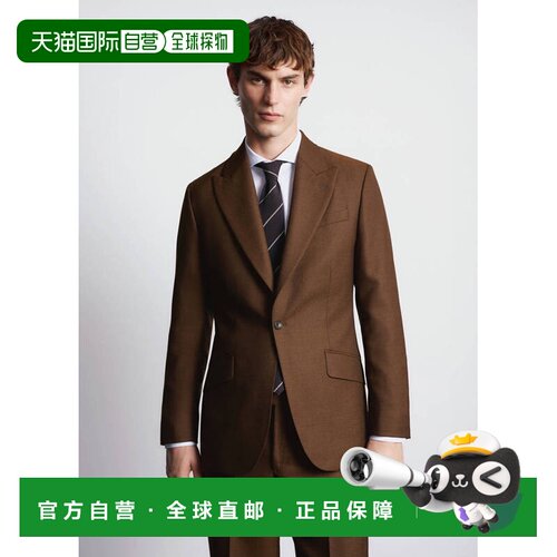 自营欧洲直邮MANGO Vitale Barberis Canonico®男士赭色羊毛修身