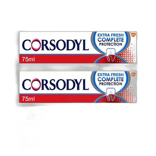 欧洲直邮CORSODYL日常保护牙龈健康牙膏去除牙菌斑75ml*2正品清新