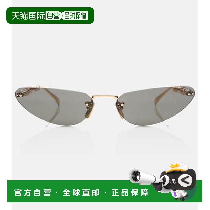 1h可退 香港直邮Gucci 古驰 女士 人造珠宝装饰猫眼太阳眼镜配饰