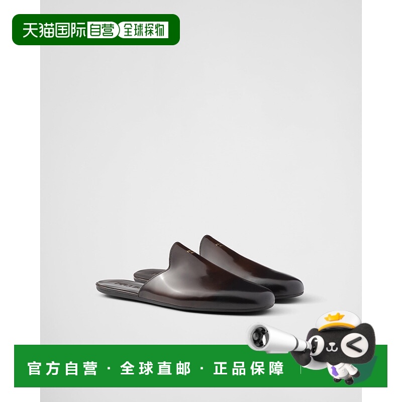欧洲直邮PRADA (2025) 拉丝皮革拖鞋普拉达