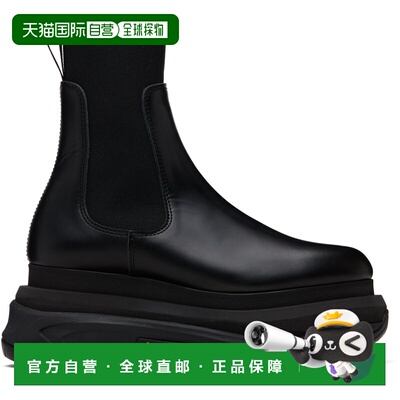 1h可退 香港直邮Sacai 男士 黑色切尔西靴 SCM337001BLACK