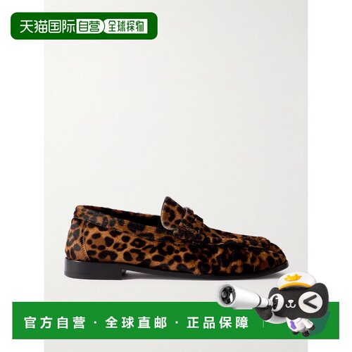 Saint Laurent 圣罗兰 女士 豹纹小马毛乐福鞋 818917AAE单鞋