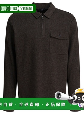 1h可退 香港直邮VINCE 男士 棕色棉混纺Polo衫 M12769974A164RBLB