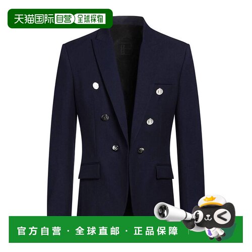 香港直邮Balmain 巴尔曼 男士 西装外套 blue蓝色 舒适时尚