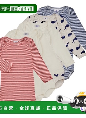 欧洲直邮Petit Bateau 小帆船 BODY US ML BALEINE PACK X5 儿童