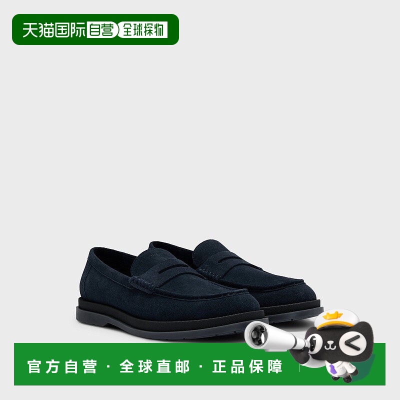 自营欧洲直邮HUGO BOSS雨果HUGO RED男鞋绒面革便士饰面乐福鞋