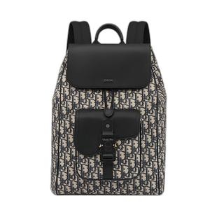 欧洲直邮CHRISTIANDIOR迪奥男士牛皮马鞍双肩背包双肩包