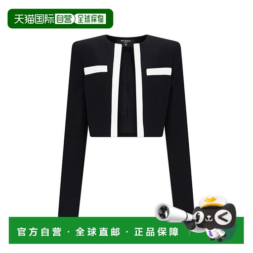 1h可退 香港直邮Balmain 巴尔曼 女士 黑色夹克 DF1SC195VB00外套