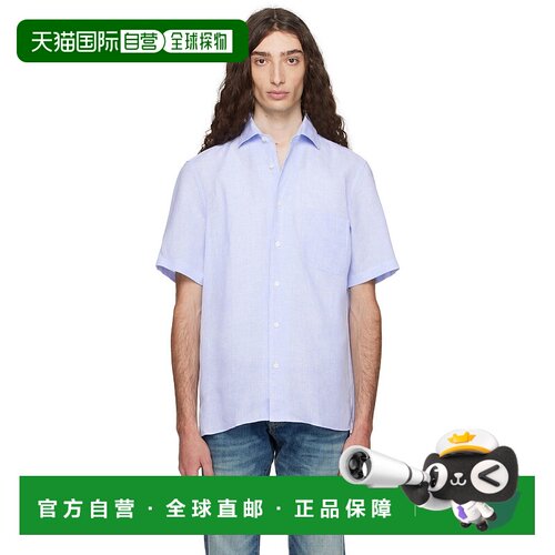 香港直邮BOSS 波士 男士 蓝色 BECKHAM 联名 Regular-Fit Linen