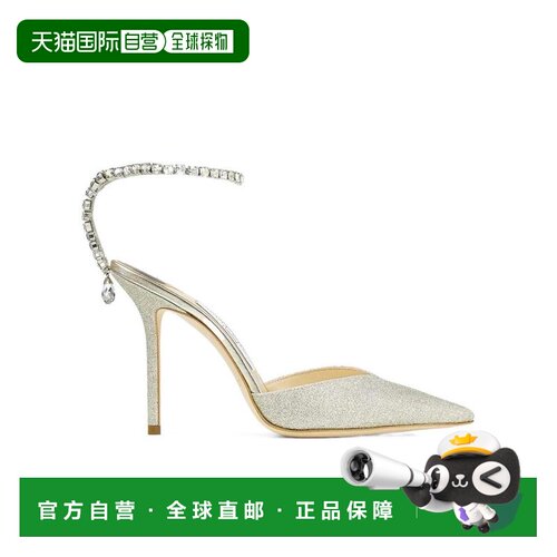 欧洲直邮JIMMY CHOO 女士高跟鞋SAEDA100BBGPLATINUMICECRYSTAL