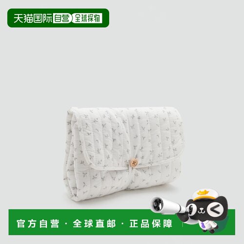 自营欧洲直邮Mango芒果 儿童米白色花卉旅行换尿布垫