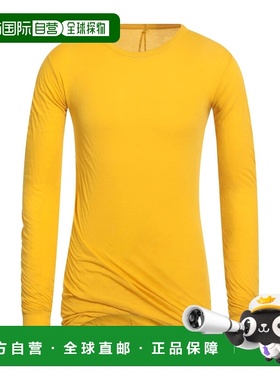 1h可退 香港直邮rick owens 瑞克 欧文斯 男士 T恤 yellow黄色 舒