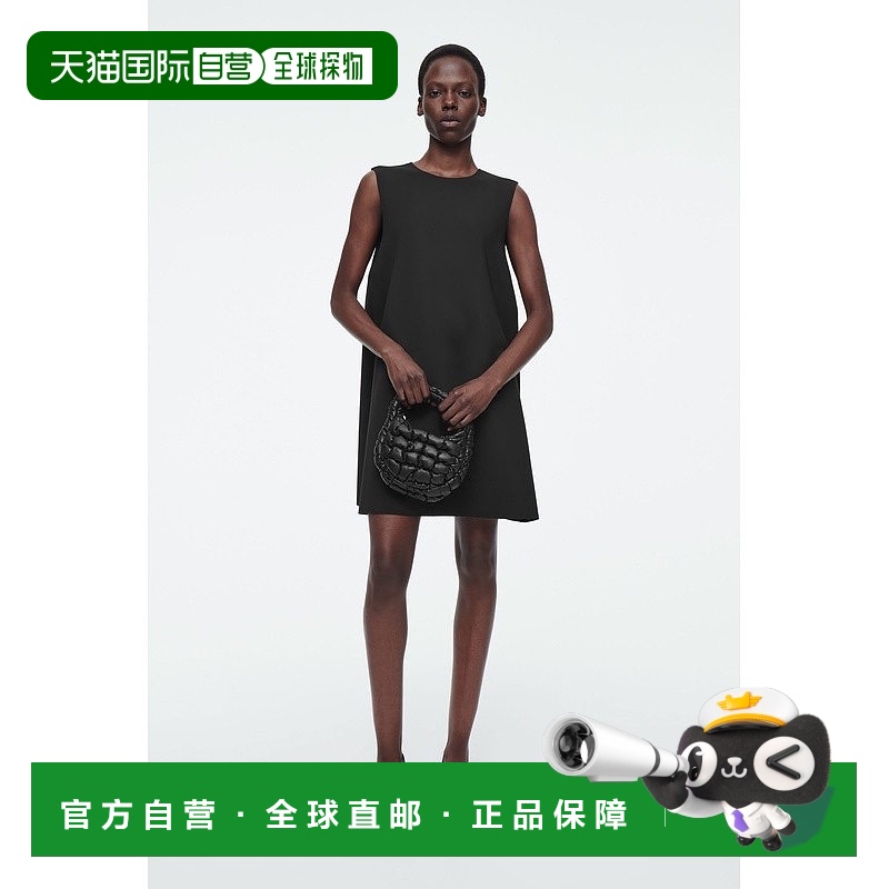 自营欧洲直邮COS 女士黑色聚酰胺连衣裙新款