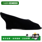 香港直邮toteme Wedge 女士 Peep 1h可退 Velvet 黑色 Toe Mule