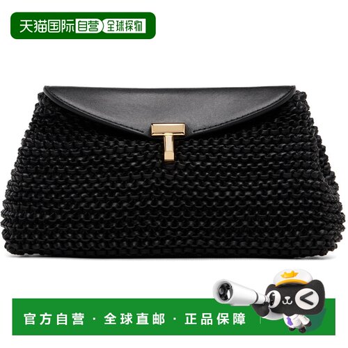 1h可退 香港直邮toteme 女士 黑色迷你 T-Lock Woven-Leather 手