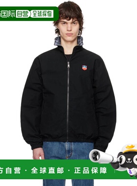 1h可退 香港直邮Bally 巴利 男士 黑色 & 蓝色格纹双面夹克 MOU09