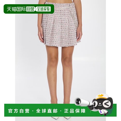 1h可退 香港直邮Self-Portrait 女士 褶裥连腰带半身裙 AW25048SK