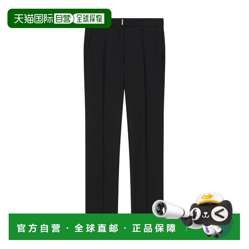 香港直邮GIVENCHY 女士休闲裤 BW50WL30RB001 SS2024 黑色 徽标休
