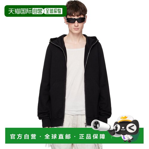 香港直邮rick owens 瑞克 欧文斯 DRKSHDW 男士 黑色 Zip-Up Flee