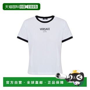 1h可退 香港直邮versace 范思哲 女士 弹力圆领T恤 10226561A1668